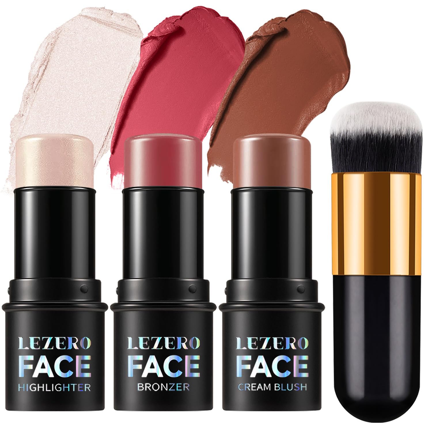 Lezero front packaging showing three-stick trio and compact design benefit travel-ready