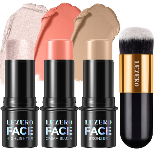 Lezero contour stick kit front packaging showing three sticks and compact design benefits travel