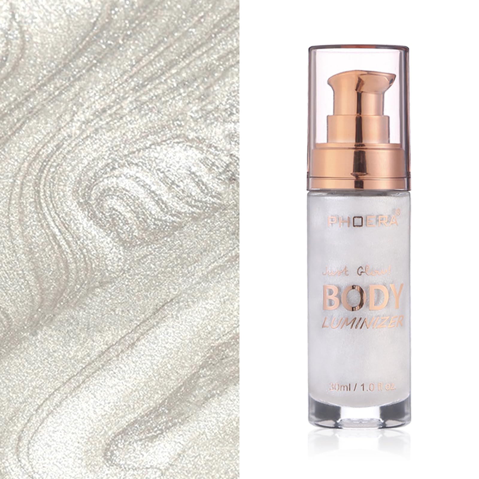 Lezero shimmer oil poured on hand showing silky texture and hydration