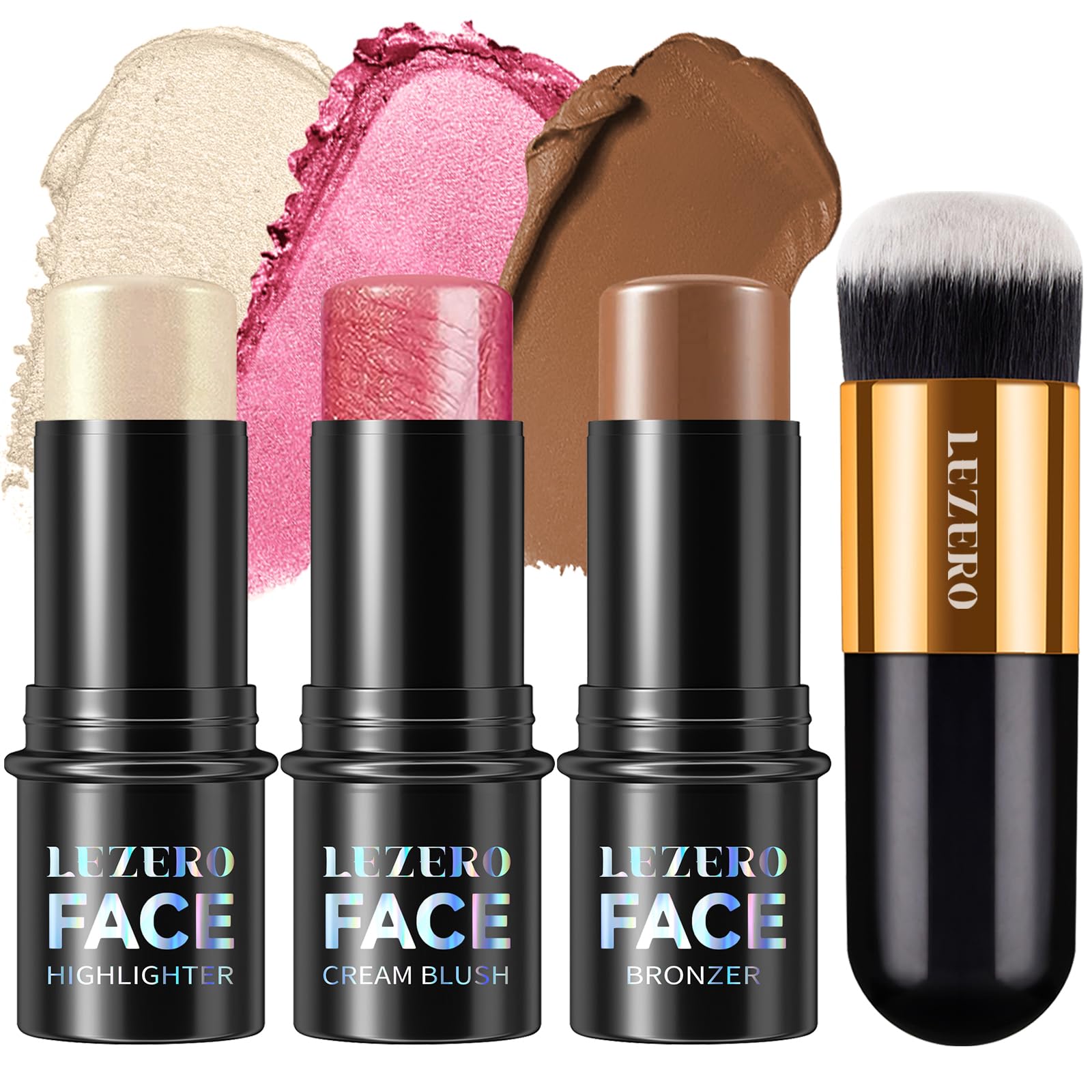 Lezero front packaging showing trio sticks and shade labels for quick selection