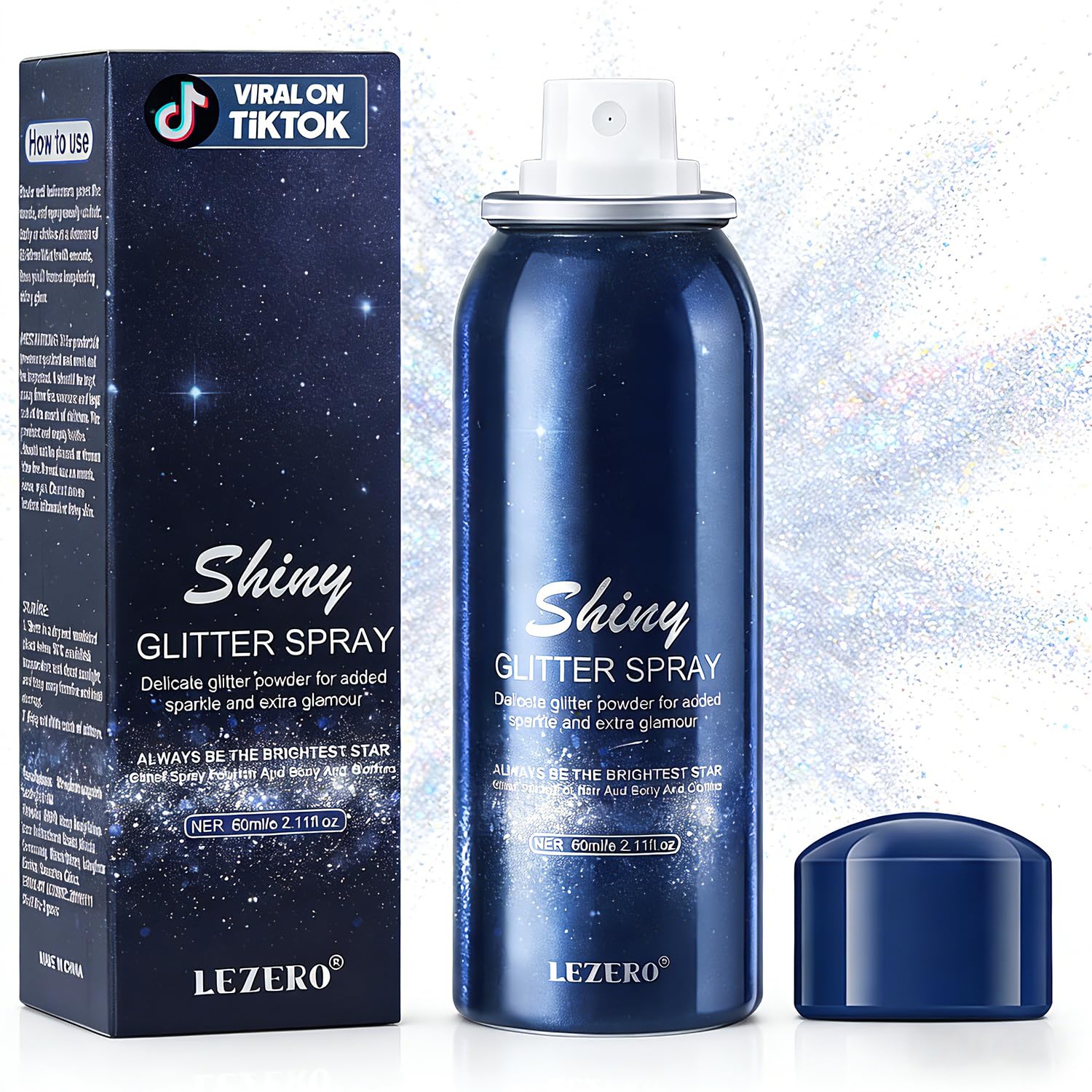 Lezero holo silver front packaging showing compact 2oz can and label benefits