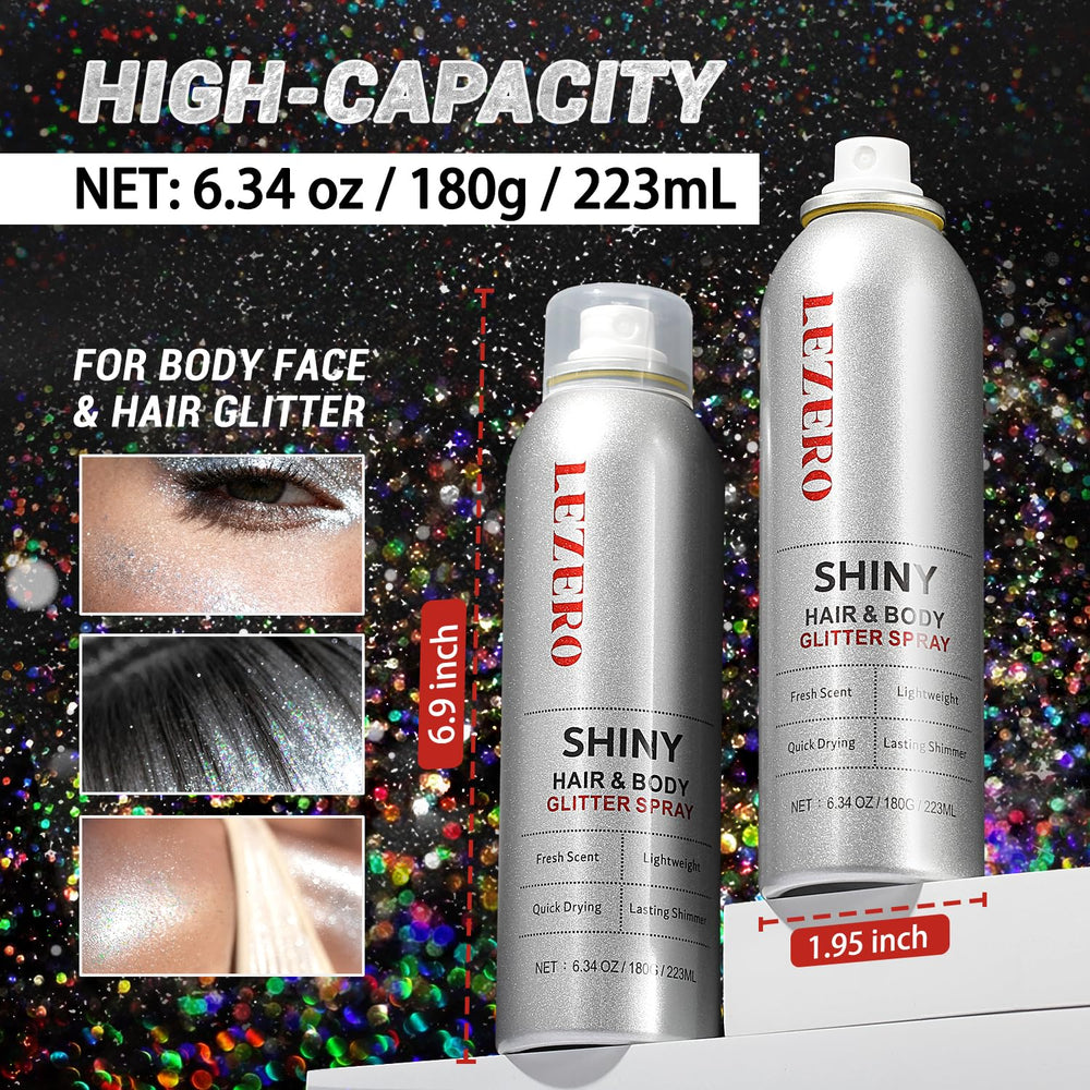 Lezero mist sprayed into hair demonstrating even coverage and reflective highlights benefit
