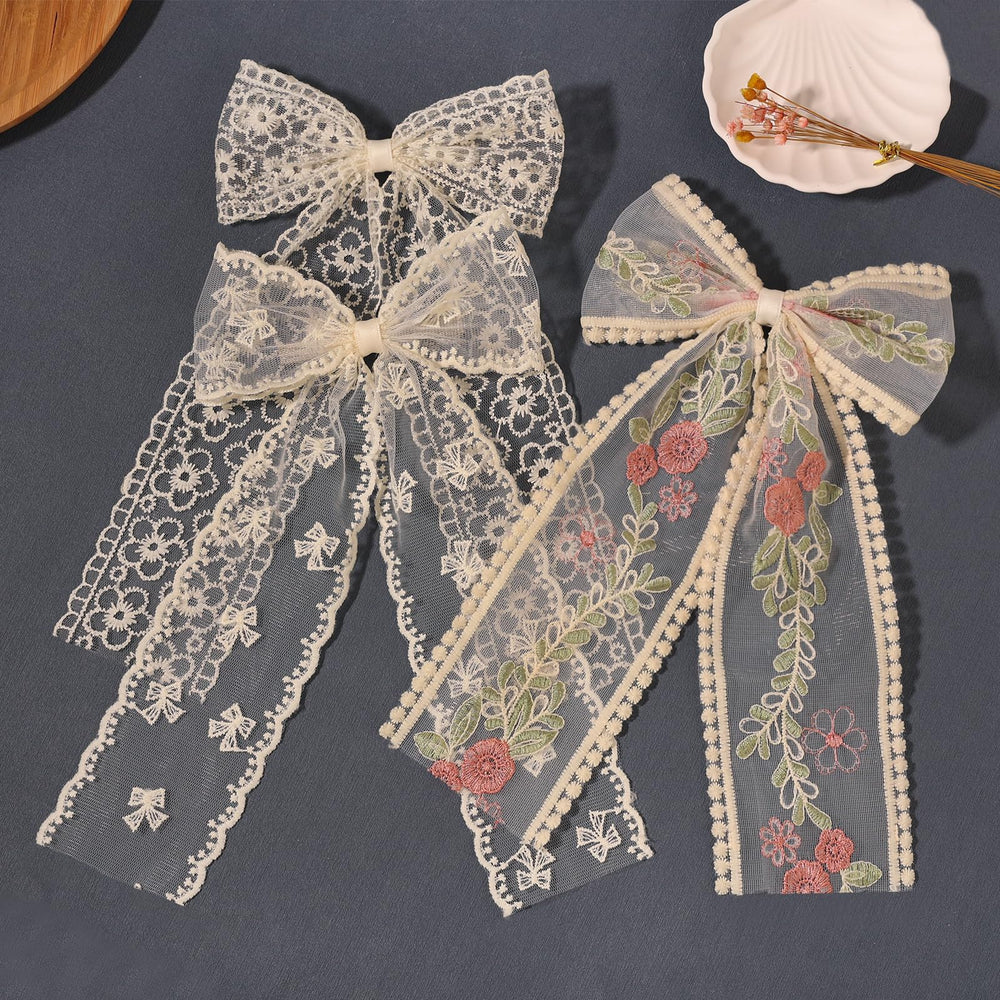 LFOUVRE bows styled half-up ponytail illustrating easy everyday styling