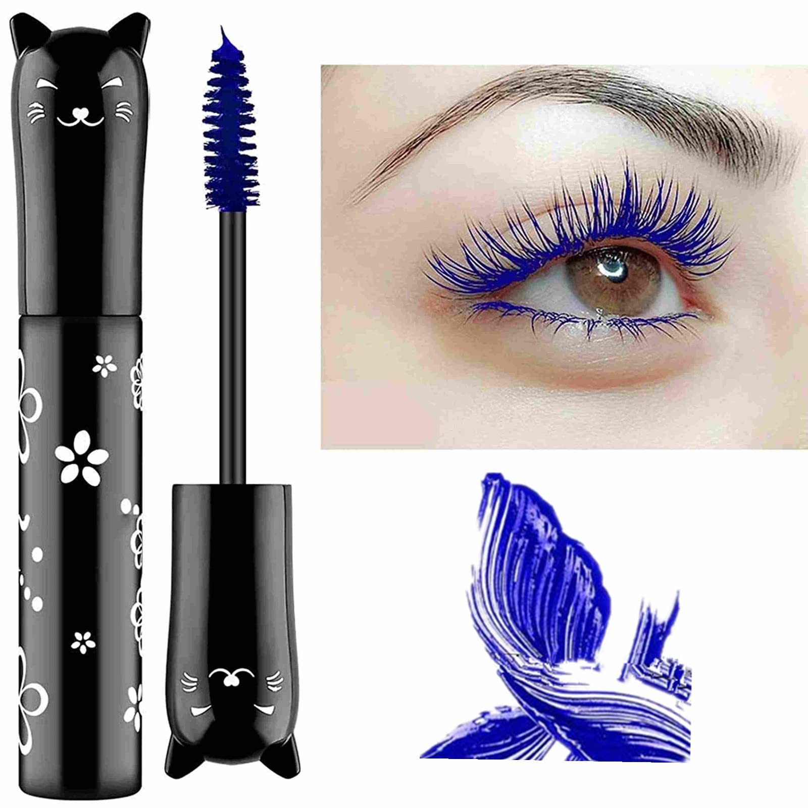 LGSZGDCN blue mascara tube front view showing vibrant color and compact design