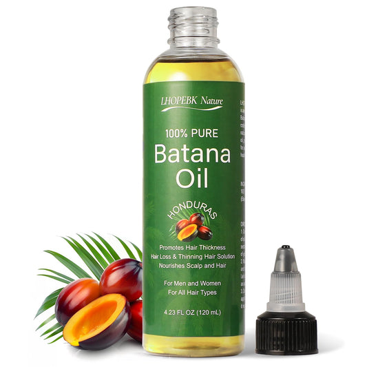 LHOPEBK Nature front bottle view showing pure Batana oil benefits