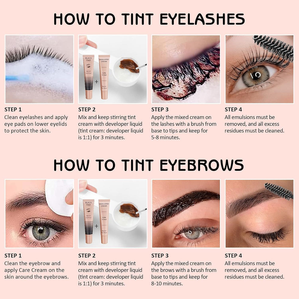 Libeauty before and after split image showing fuller brows and lashes benefit
