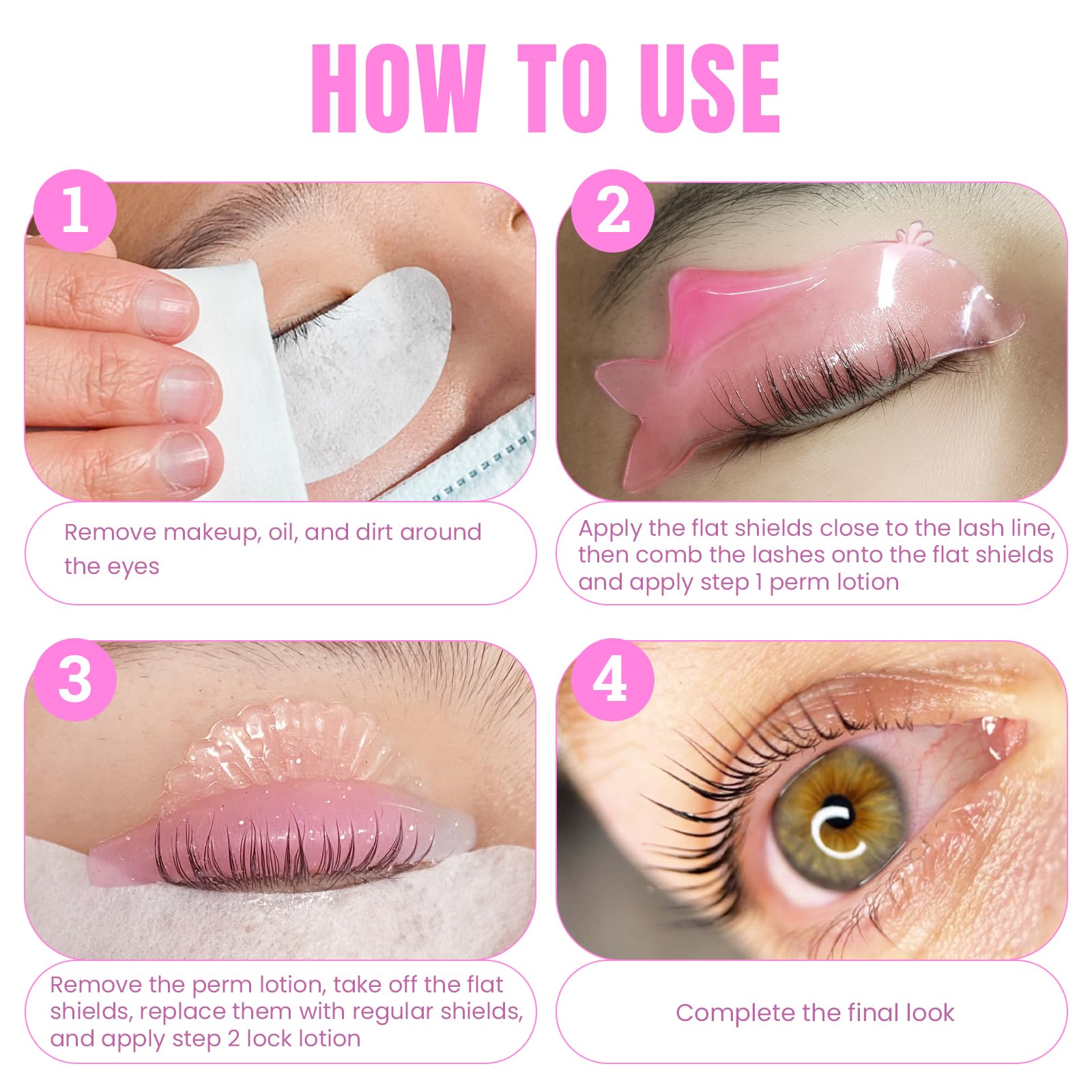 Libeauty shield in use with lash comb securing lashes