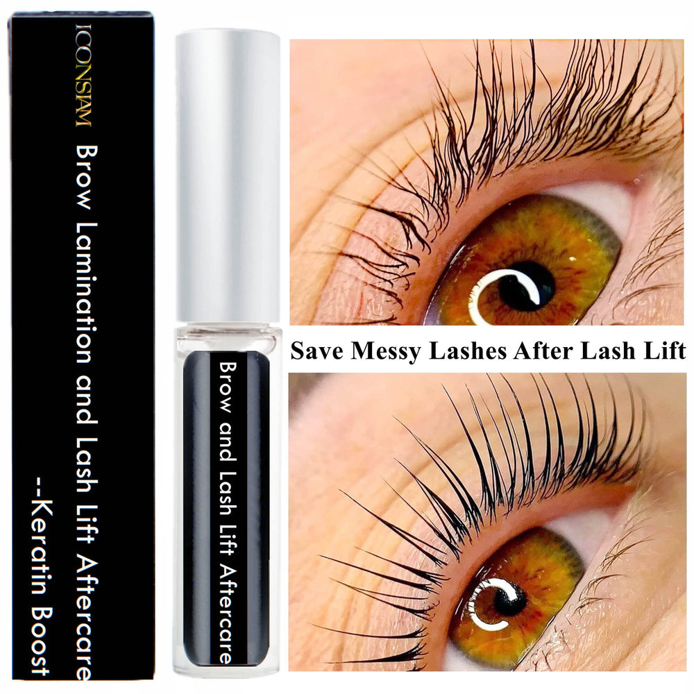 Libeauty lashes before and after showing lifted, glossy curl benefit