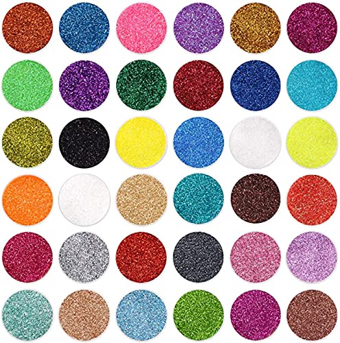 LICOOL GLITTER open jars laid in grid showcasing diverse holographic and metallic shades