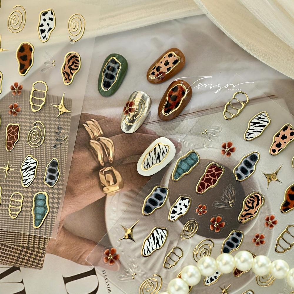 LIDUNANWU decals contrasted on different polish shades for versatile looks