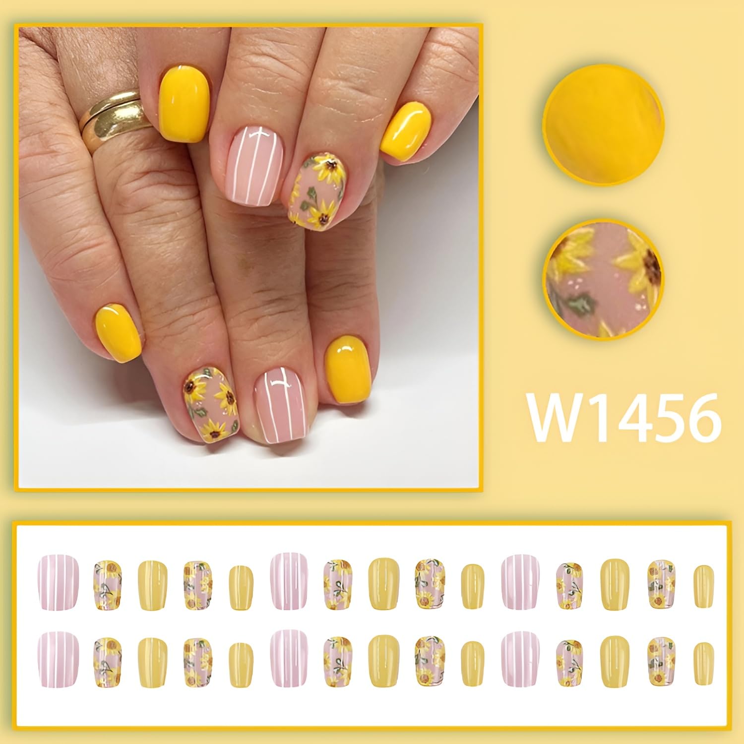 LIDUNANWU short square nails applied on hands showing natural, neat wear