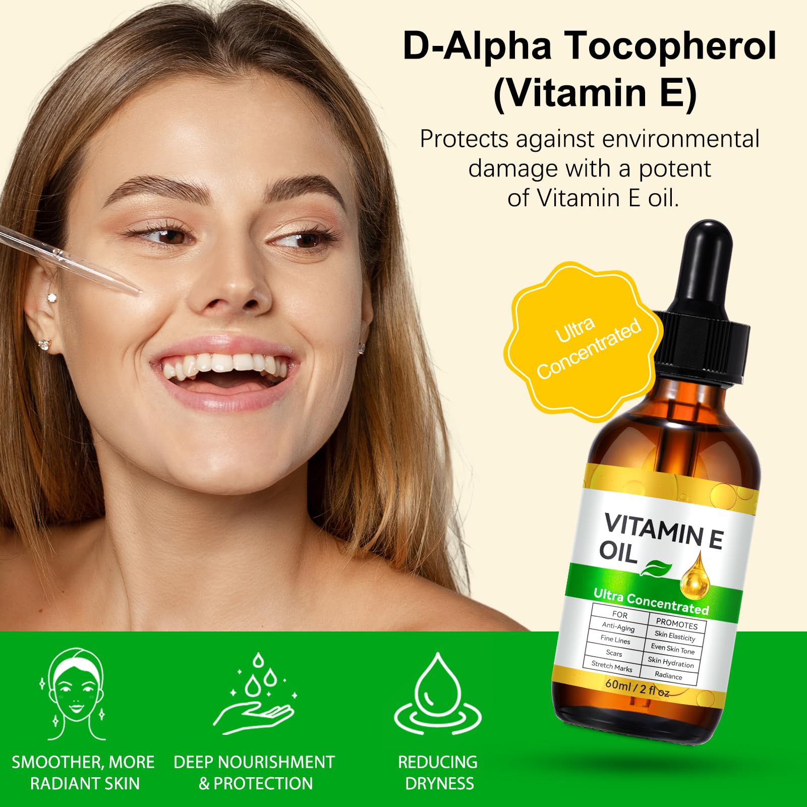 Liefiet dropper applying oil to face demonstrating targeted hydration benefit