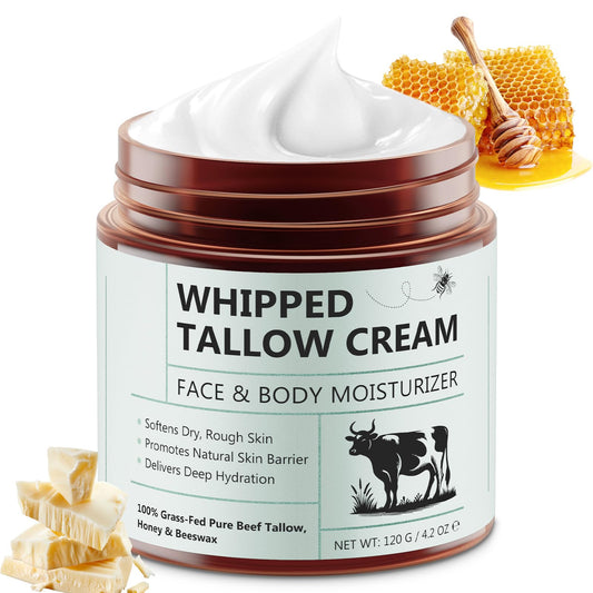 Liefiet front jar of beef tallow honey balm showing packaging and convenient size