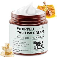 Liefiet front jar of beef tallow honey balm showing packaging and convenient size