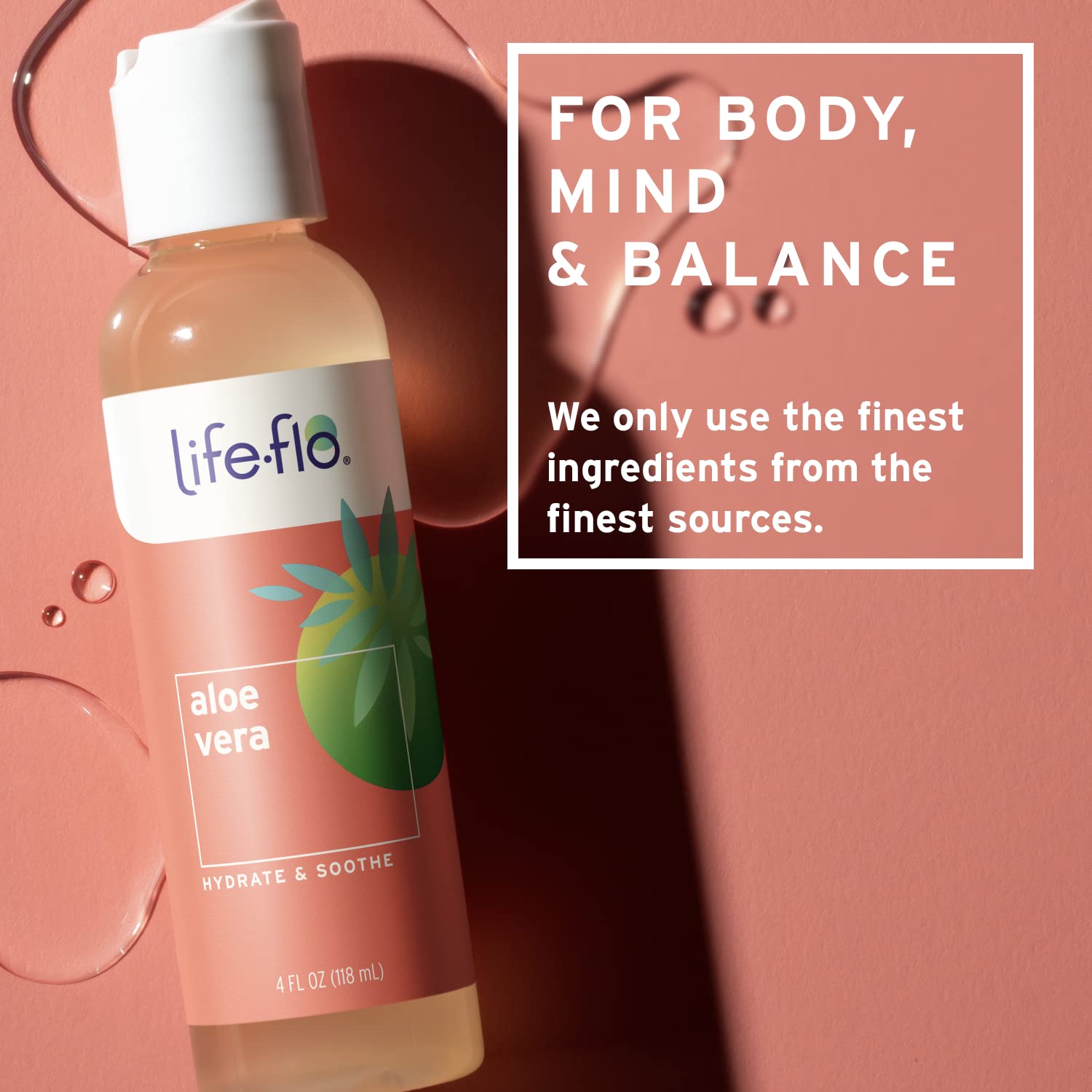 Applying LIFE-FLO aloe gel to hands to soothe and hydrate skin