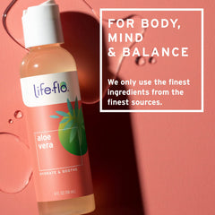 Applying LIFE-FLO aloe gel to hands to soothe and hydrate skin