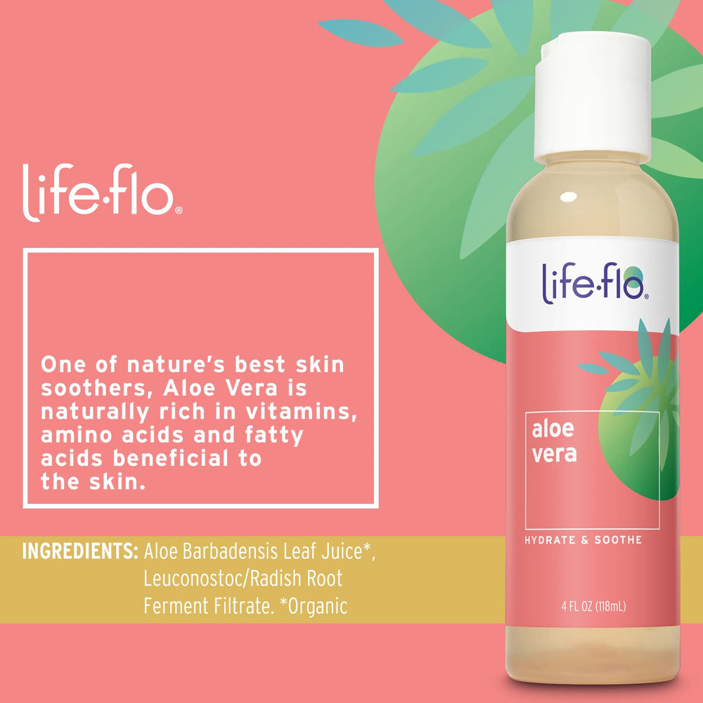 LIFE-FLO aloe gel texture close-up illustrating lightweight absorbency