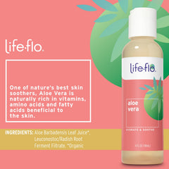 LIFE-FLO aloe gel texture close-up illustrating lightweight absorbency