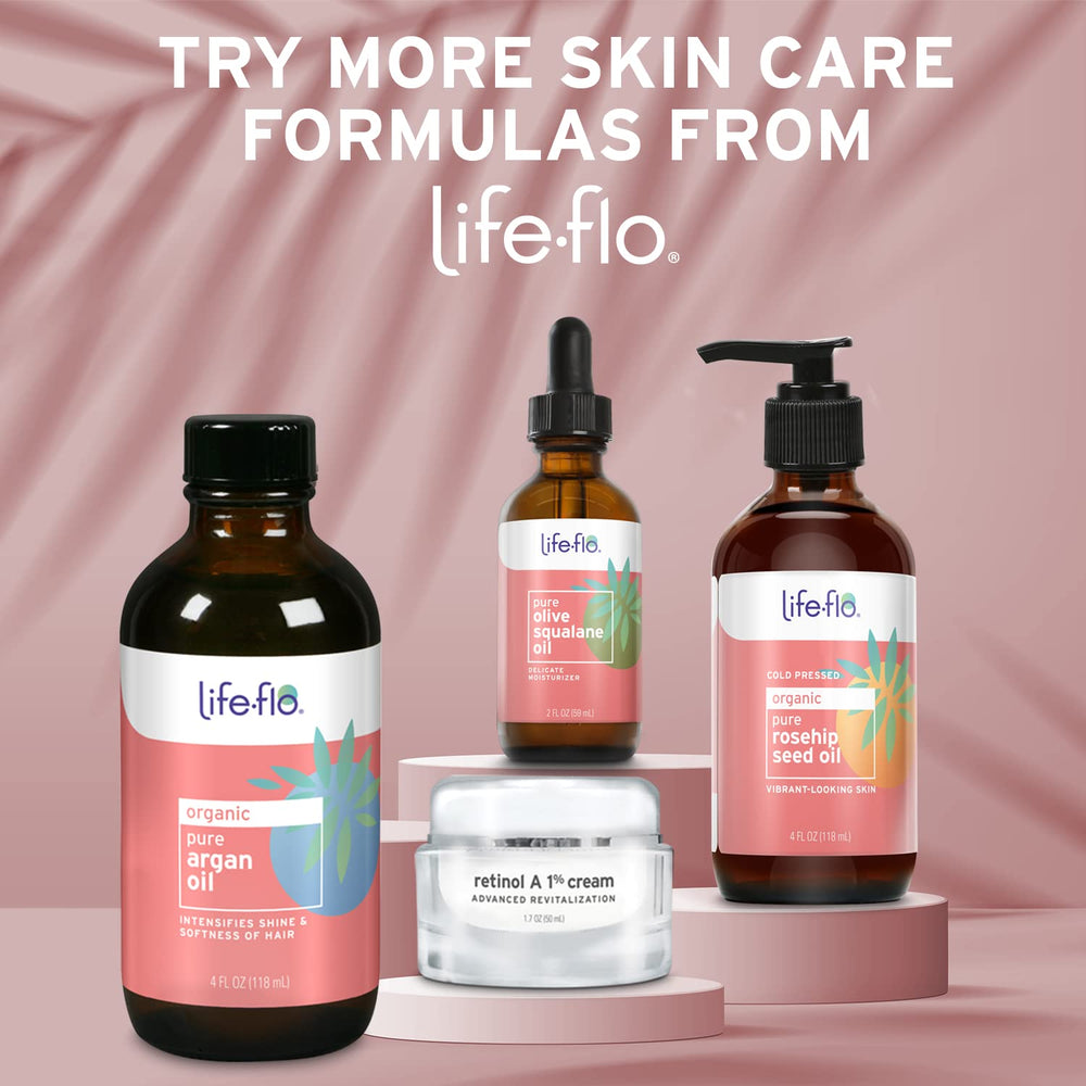 LIFE-FLO aloe 4 fl oz on shelf to show portable travel-friendly size
