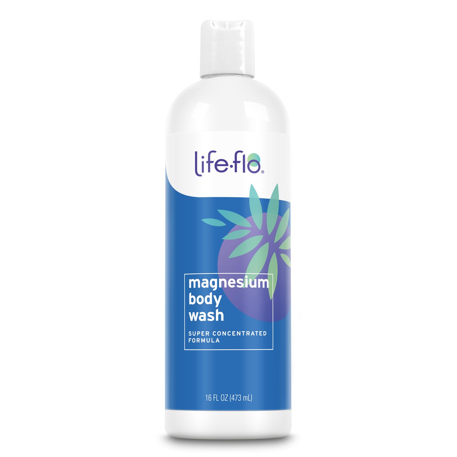 LIFE-FLO front bottle showing product branding and 16 oz size for clarity