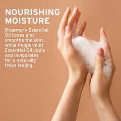 LIFE-FLO bottle in shower being applied for refreshing clean feeling