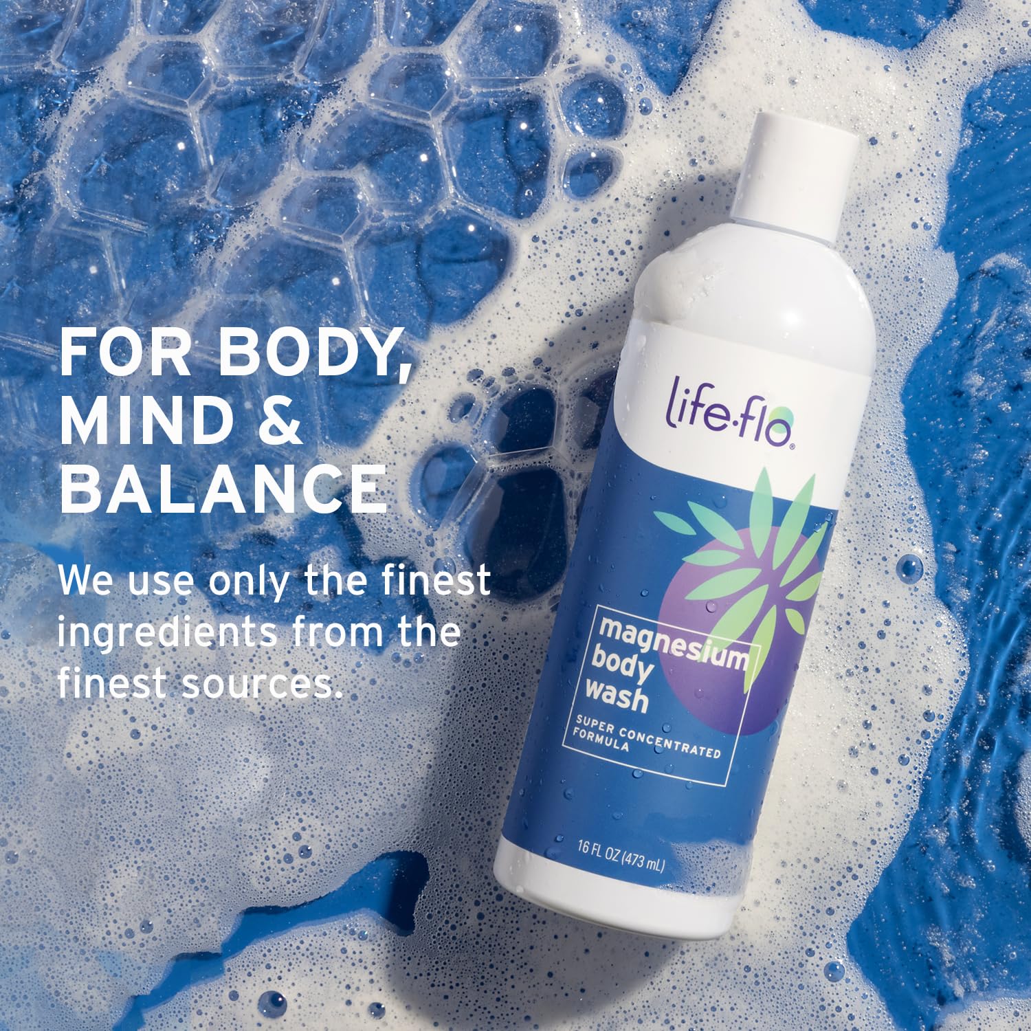 LIFE-FLO 16 oz bottle beside common items showing scale and value
