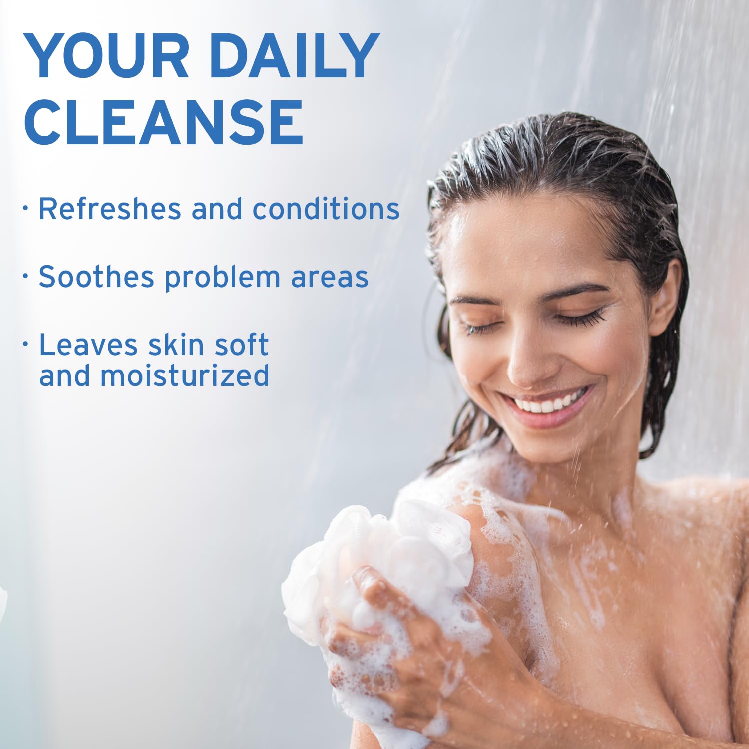 LIFE-FLO creamy liquid texture close-up demonstrating gentle lather