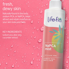 Life-Flo mist spraying fine mist demonstrating quick hydration boost