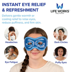 LIFE WORKS worn by user in bed illustrating light blocking and relaxation