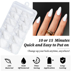 Lifextol close-up of almond nail curvature showing natural fit and smooth glossy finish