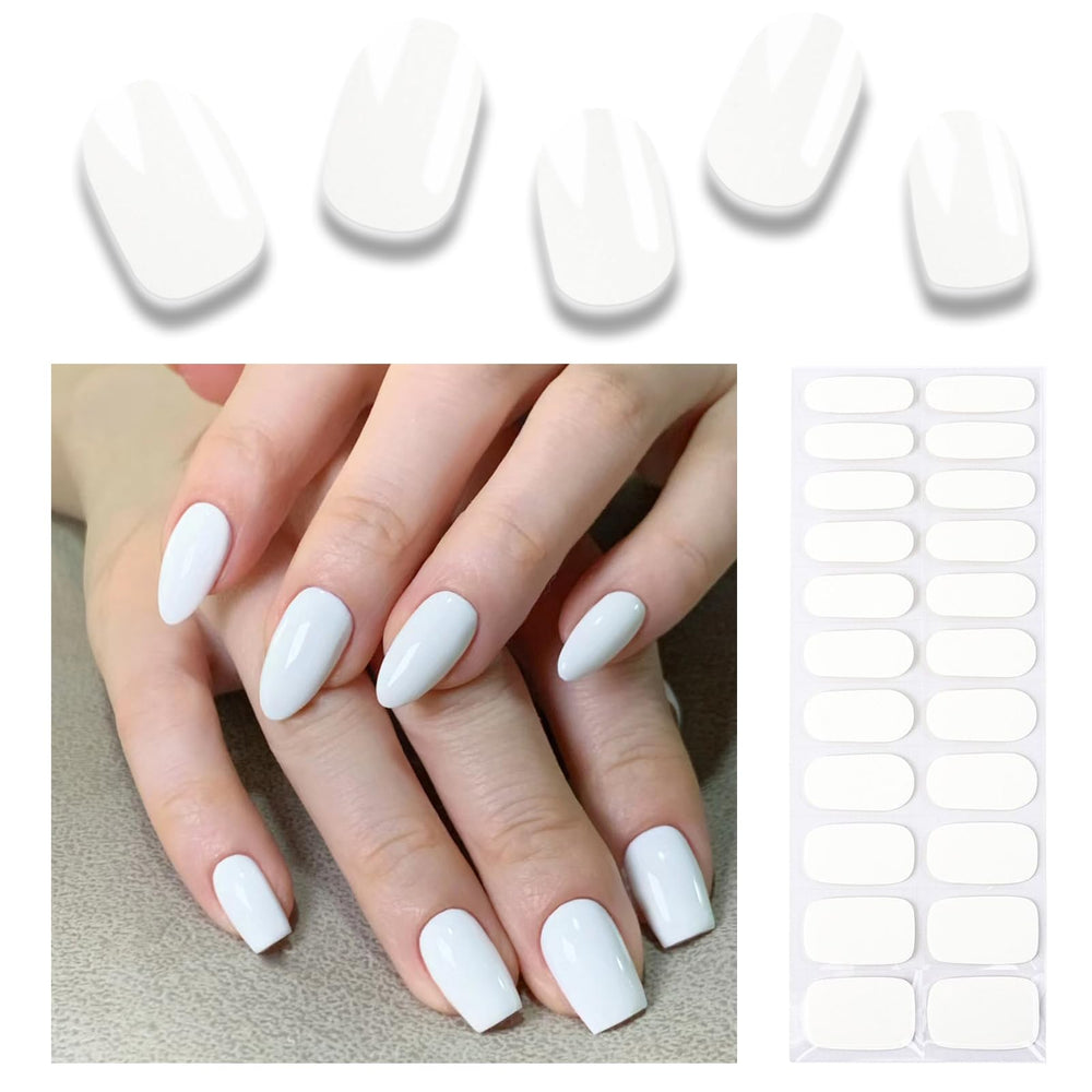 LIFOOST final white manicure on hands showing salon-like shine