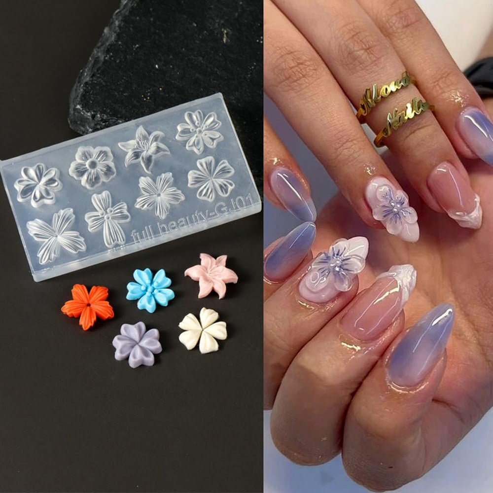 LIFOOST cherry blossom mold texture for delicate nail accents