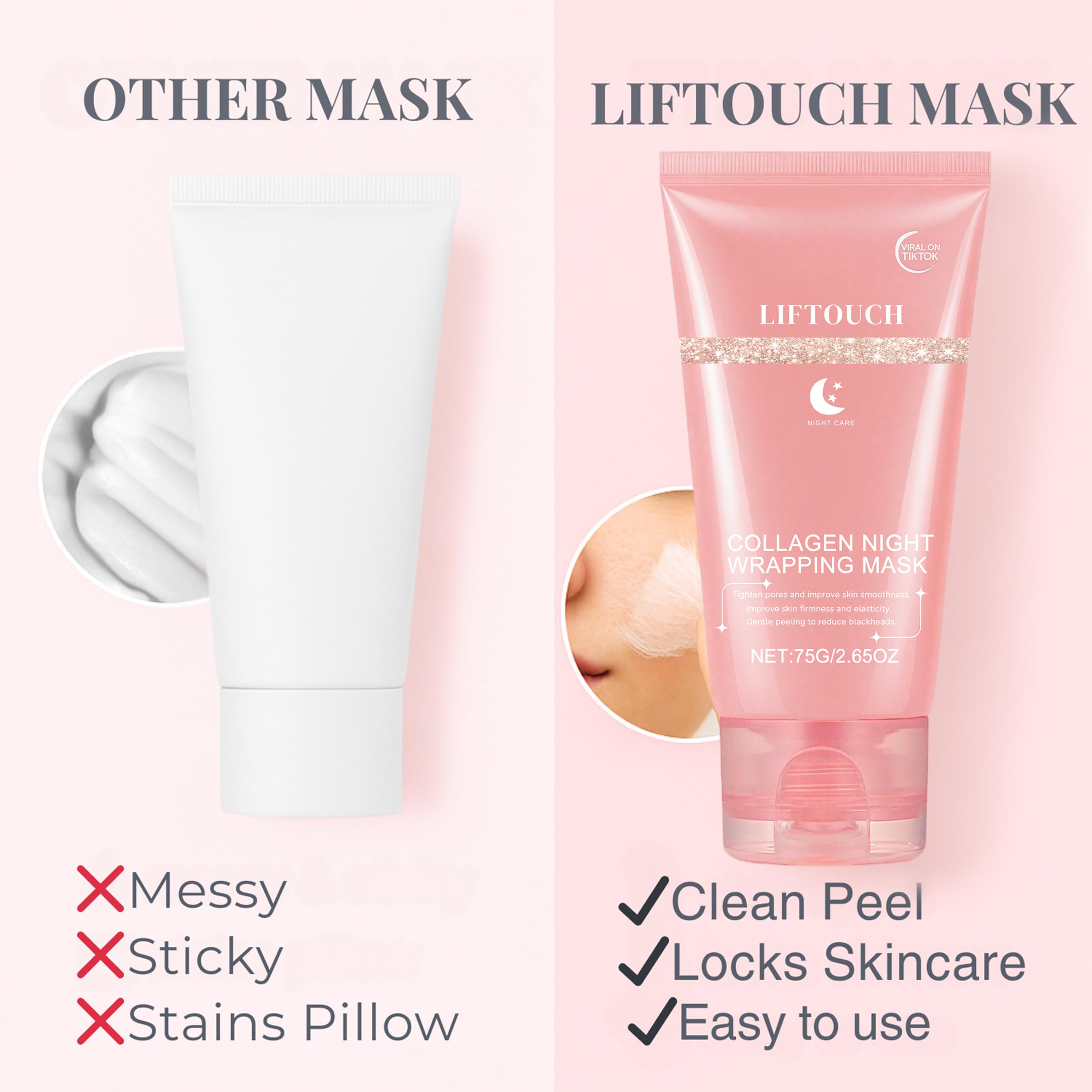 Liftouch bedside nighttime routine setting showing relaxation and skincare self-care