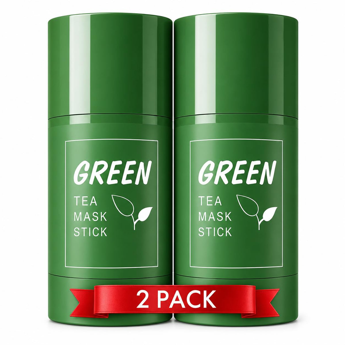Liftouch front packaging showing two green tea mask sticks and travel-ready design benefit