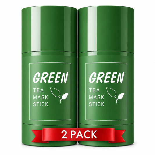 Liftouch front packaging showing two green tea mask sticks and travel-ready design benefit