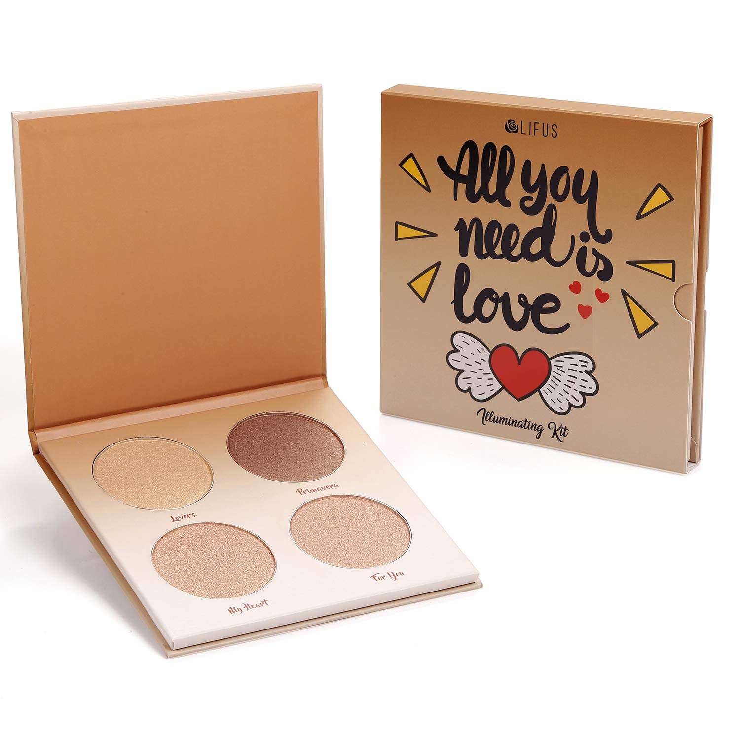 LIFUS Glow Kit tucked inside a travel makeup bag for portability