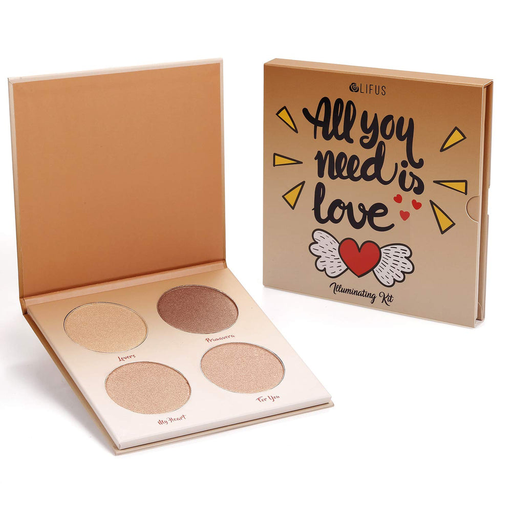 LIFUS Glow Kit tucked inside a travel makeup bag for portability