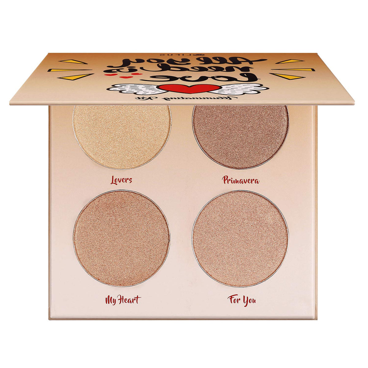 LIFUS Glow Kit open palette showing four shades and versatile finish