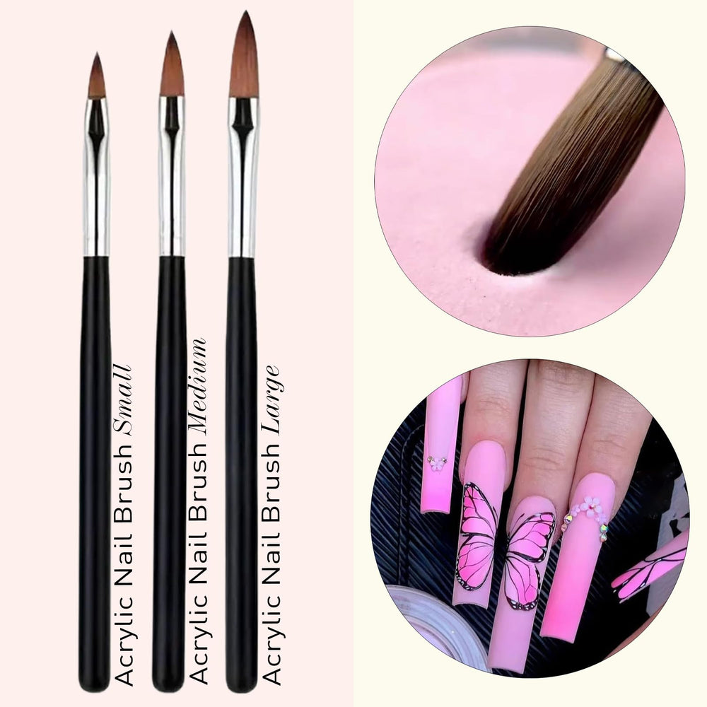 LIGHT RAIN acrylic brushes detail highlighting dense bristles for sculpting