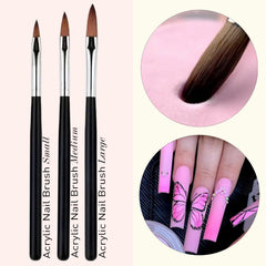LIGHT RAIN acrylic brushes detail highlighting dense bristles for sculpting