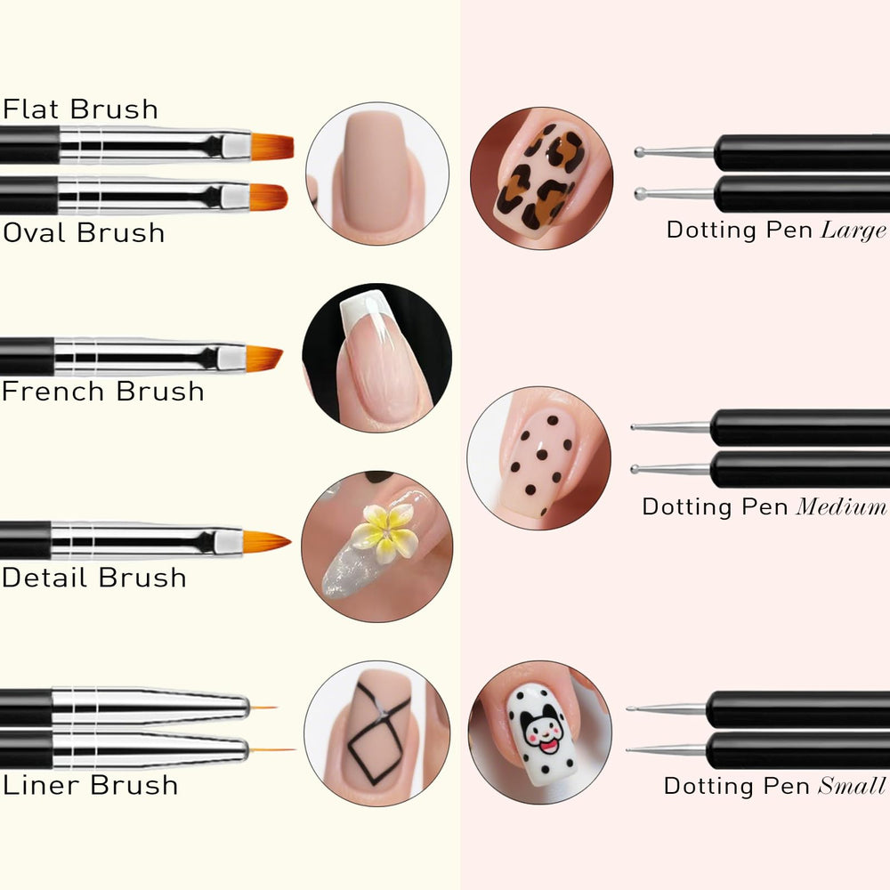 LIGHT RAIN dual-ended brushes close-up showing dotting heads and precision