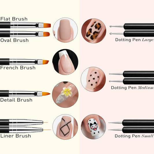 LIGHT RAIN dual-ended brushes close-up showing dotting heads and precision