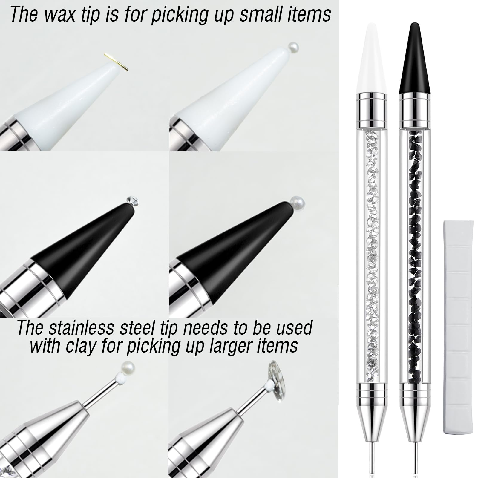 LIGHT RAIN dual-head pen close-up revealing wax and clay ends for precise application
