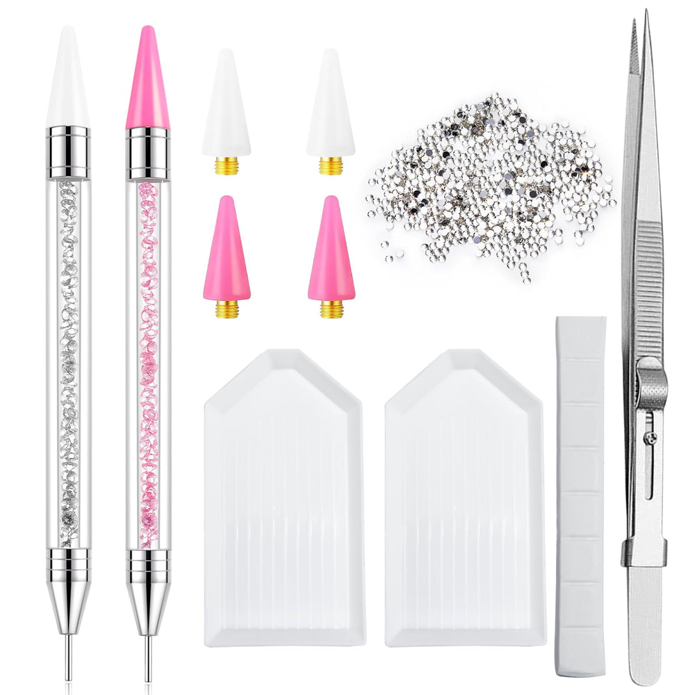 LIGHT RAIN dual-head pen front view showing ergonomic handle and decorative gems