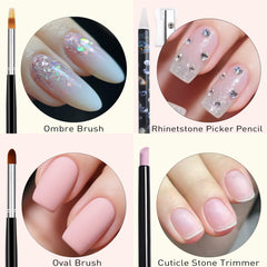 LIGHT RAIN ombre blender and cuticle trimmer showing smooth gradients and prep