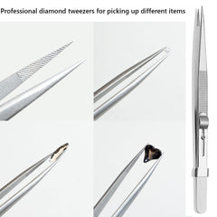 LIGHT RAIN rhinestones organized in trays showing color variety and quick access