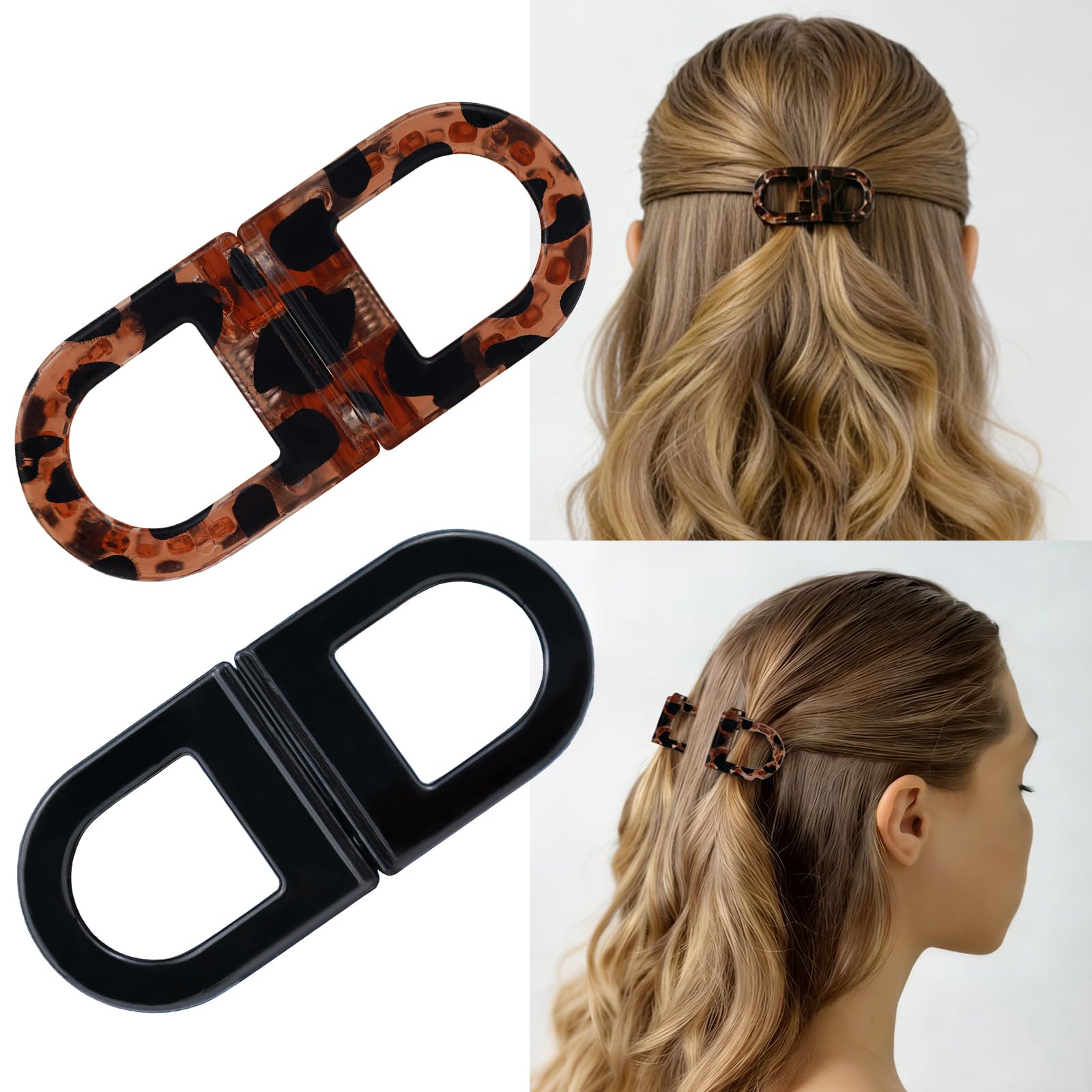 LIHELEI front view of leopard-print clip showing design and portability benefit