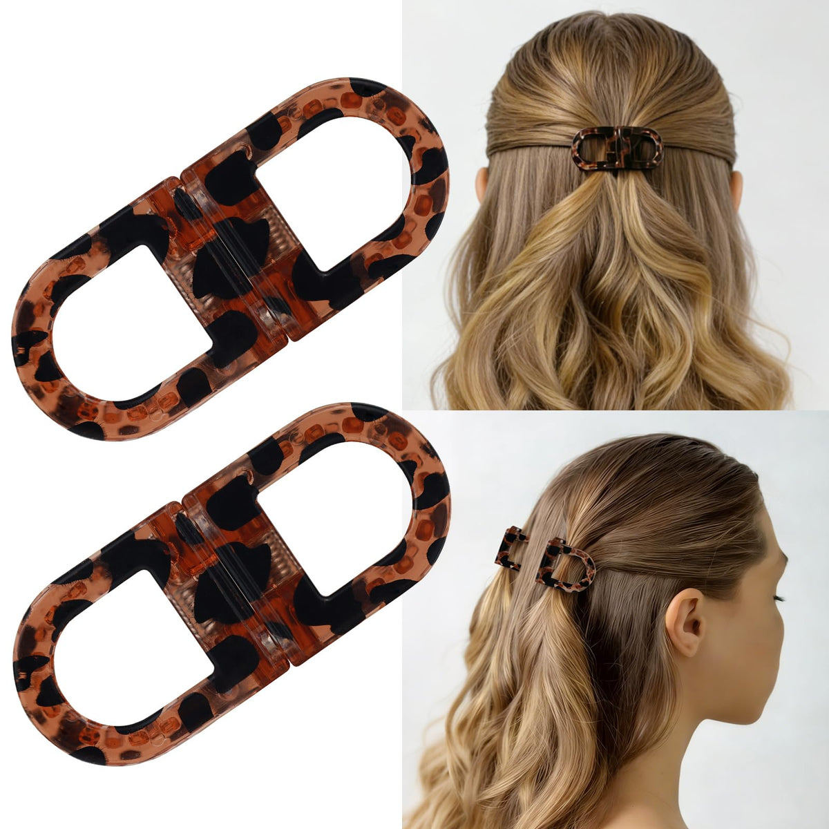 LIHELEI front view of two magnetic hair clips showing seamless design and stylish finish