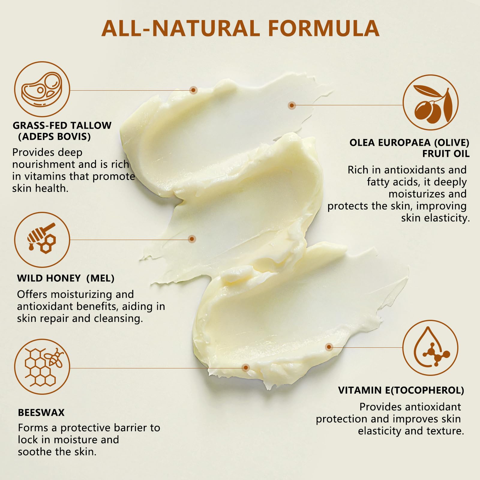 Lilei Beauty ingredients bowl with grass-fed tallow and honey for nourishment