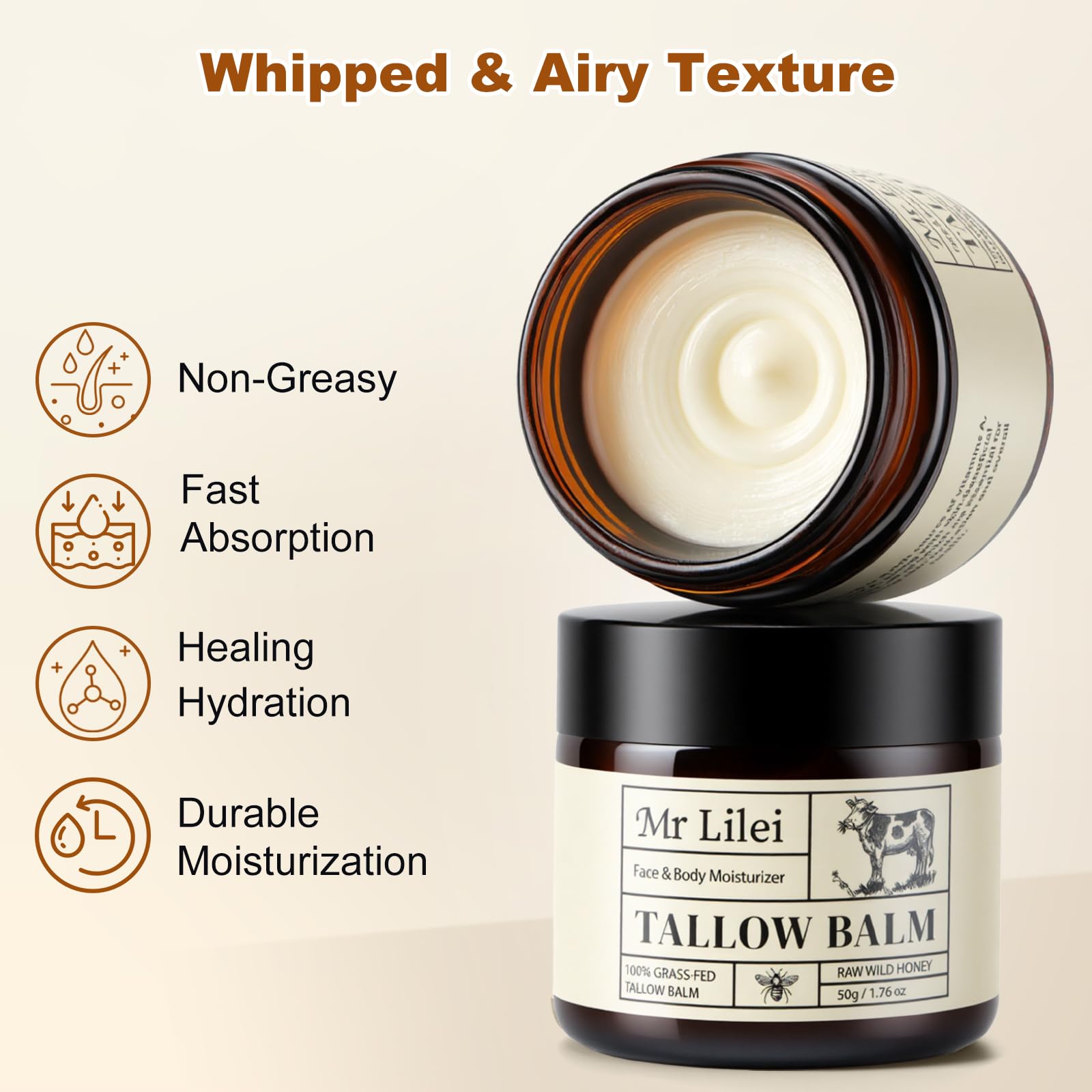 Lilei Beauty label close-up highlighting ingredient list and purity